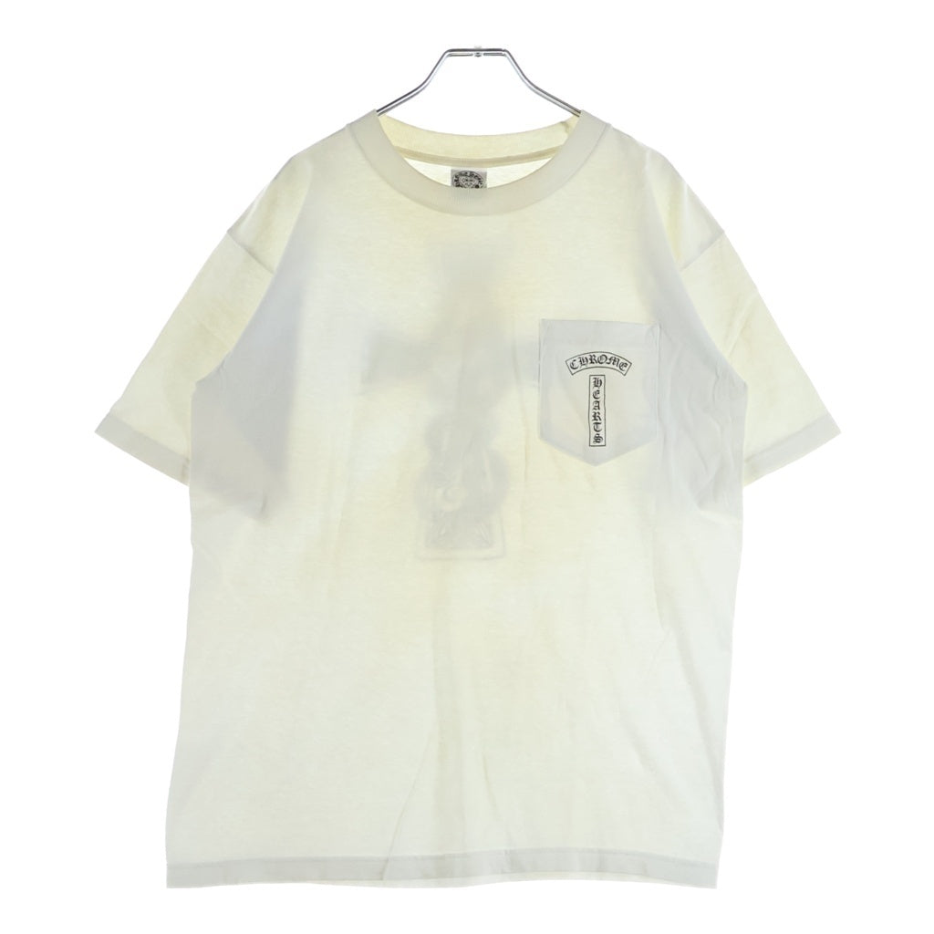 CHROME HEARTS(クロムハーツ) OLD オールド ケルティッククロス バックプリント 胸ポケット 半袖 Tシャツ ホワイト