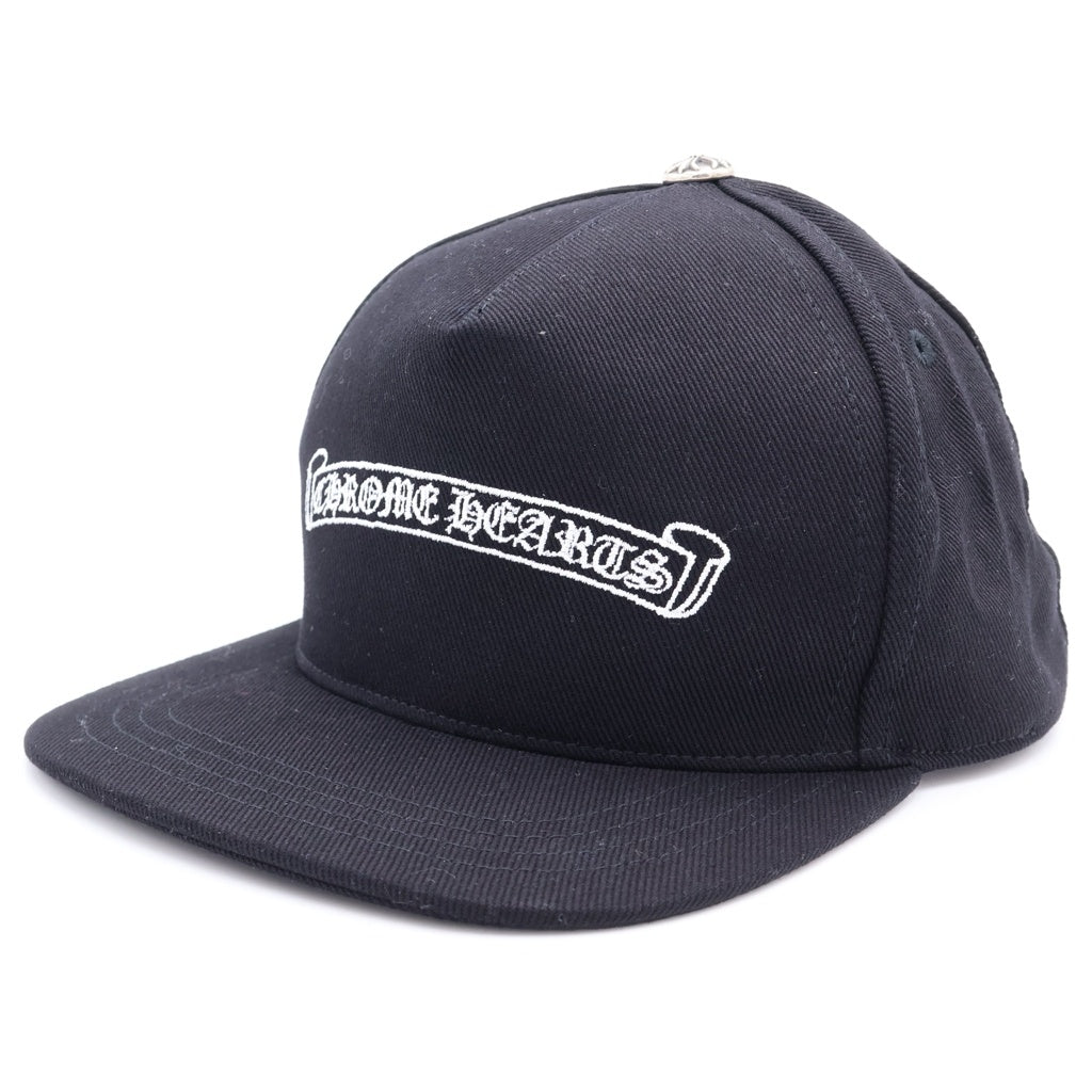 CHROME HEARTS(クロムハーツ) HAT BSBL CH SCROLL CAP DENIM BLACK スクロールラベル クロスボール付きデニムベースボールキャップ 帽子 ブラック