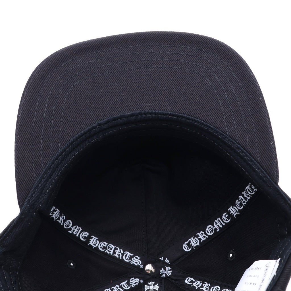 CHROME HEARTS(クロムハーツ) HAT BSBL CH SCROLL CAP DENIM BLACK スクロールラベル クロスボール付きデニムベースボールキャップ 帽子 ブラック