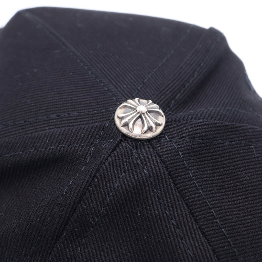 CHROME HEARTS(クロムハーツ) HAT BSBL CH SCROLL CAP DENIM BLACK スクロールラベル クロスボール付きデニムベースボールキャップ 帽子 ブラック