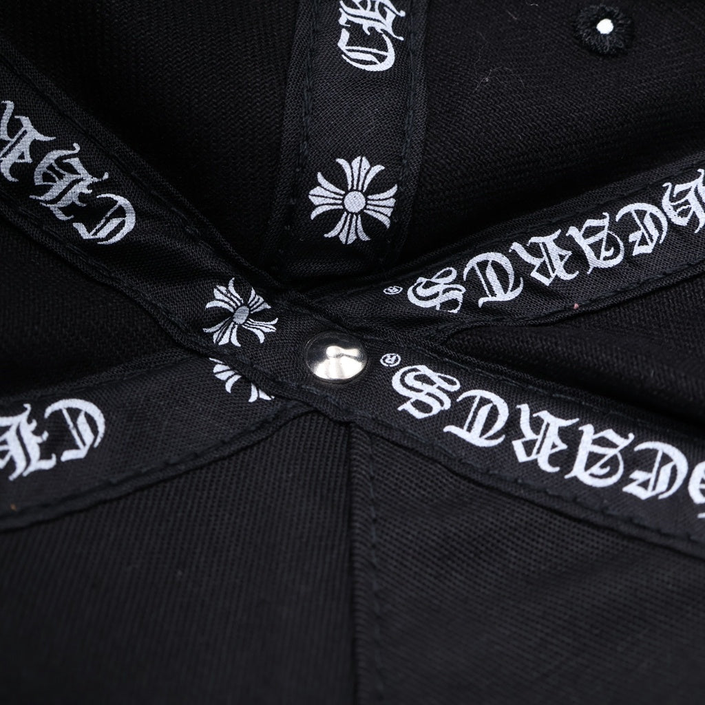 CHROME HEARTS(クロムハーツ) HAT BSBL CH SCROLL CAP DENIM BLACK スクロールラベル クロスボール付きデニムベースボールキャップ 帽子 ブラック