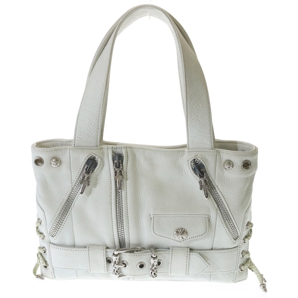 CHROME HEARTS(クロムハーツ) JJ DEAN SML JJディーン レザーライダースハンドバッグ ホワイト レディース