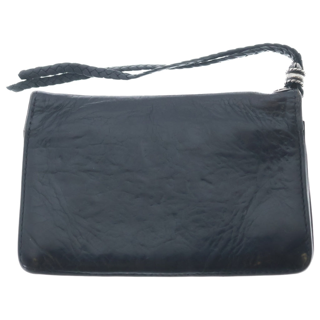 CHROME HEARTS(クロムハーツ) 2ZIP STRAP 2ジップストラップ クロスボールボタンレザーウォレット 財布 ブラック