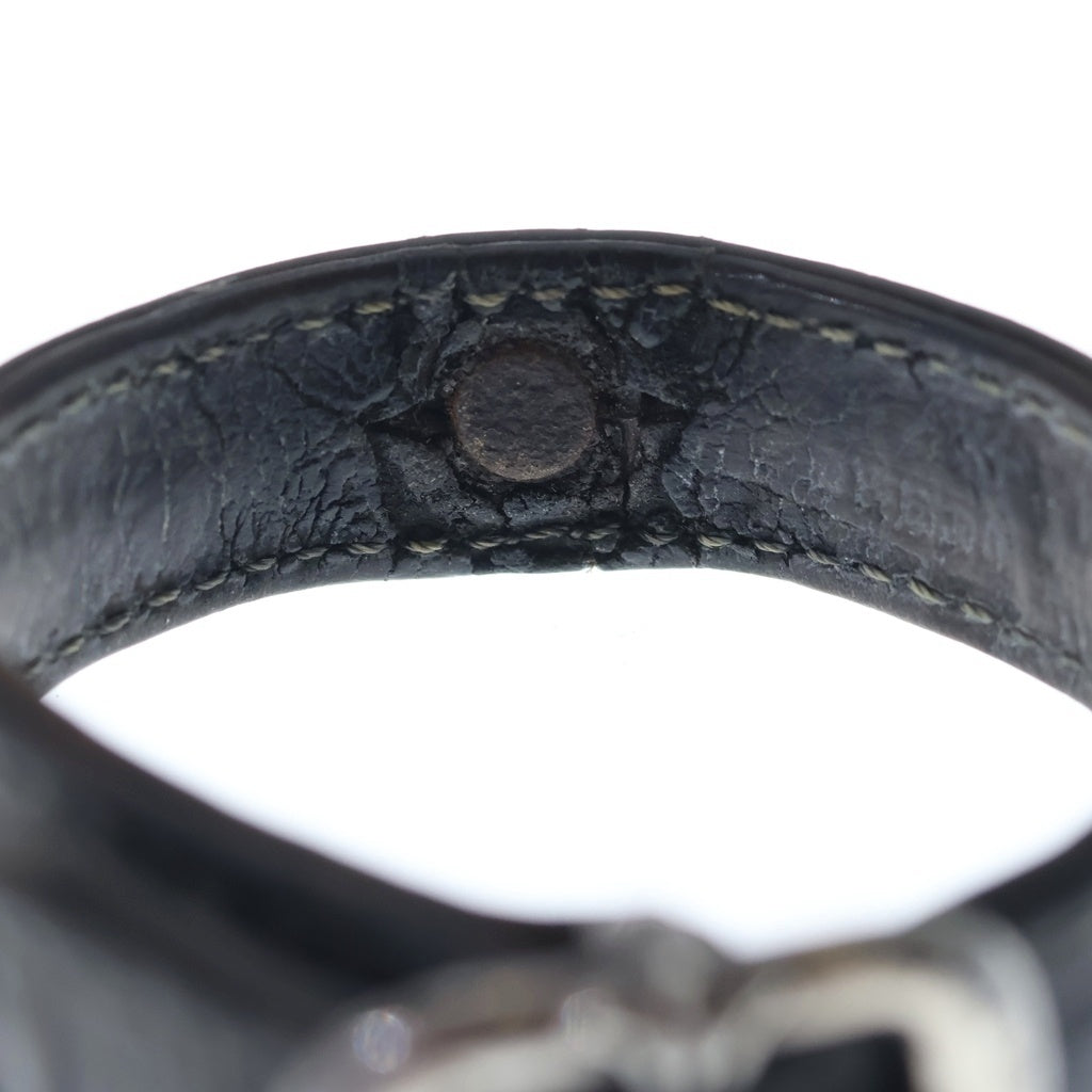 CHROME HEARTS(クロムハーツ) GUNSLINGER ガンスリンガー クロスボール レザーブレスレット ブラウン/シルバー BCA146