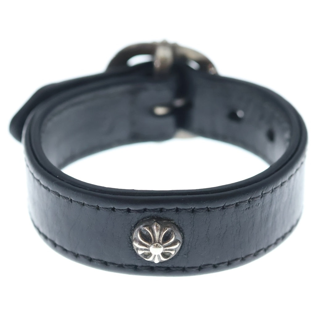 CHROME HEARTS(クロムハーツ) GUNSLINGER ガンスリンガー クロスボール レザーブレスレット ブラック/シルバー BCA146