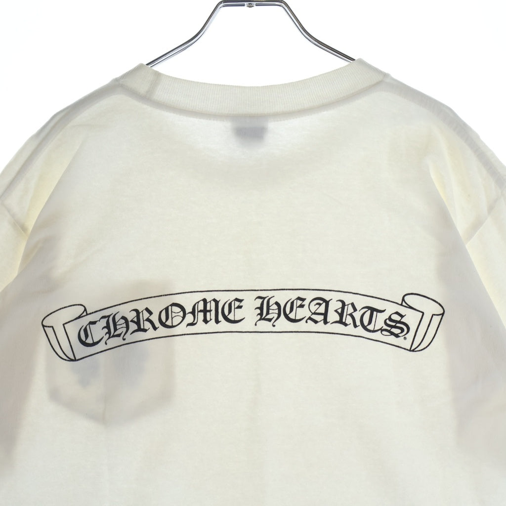 CHROME HEARTS(クロムハーツ) OLD オールド ネックロゴヴァインダガー バックスクロールラベルプリント半袖Tシャツ カットソー ホワイト