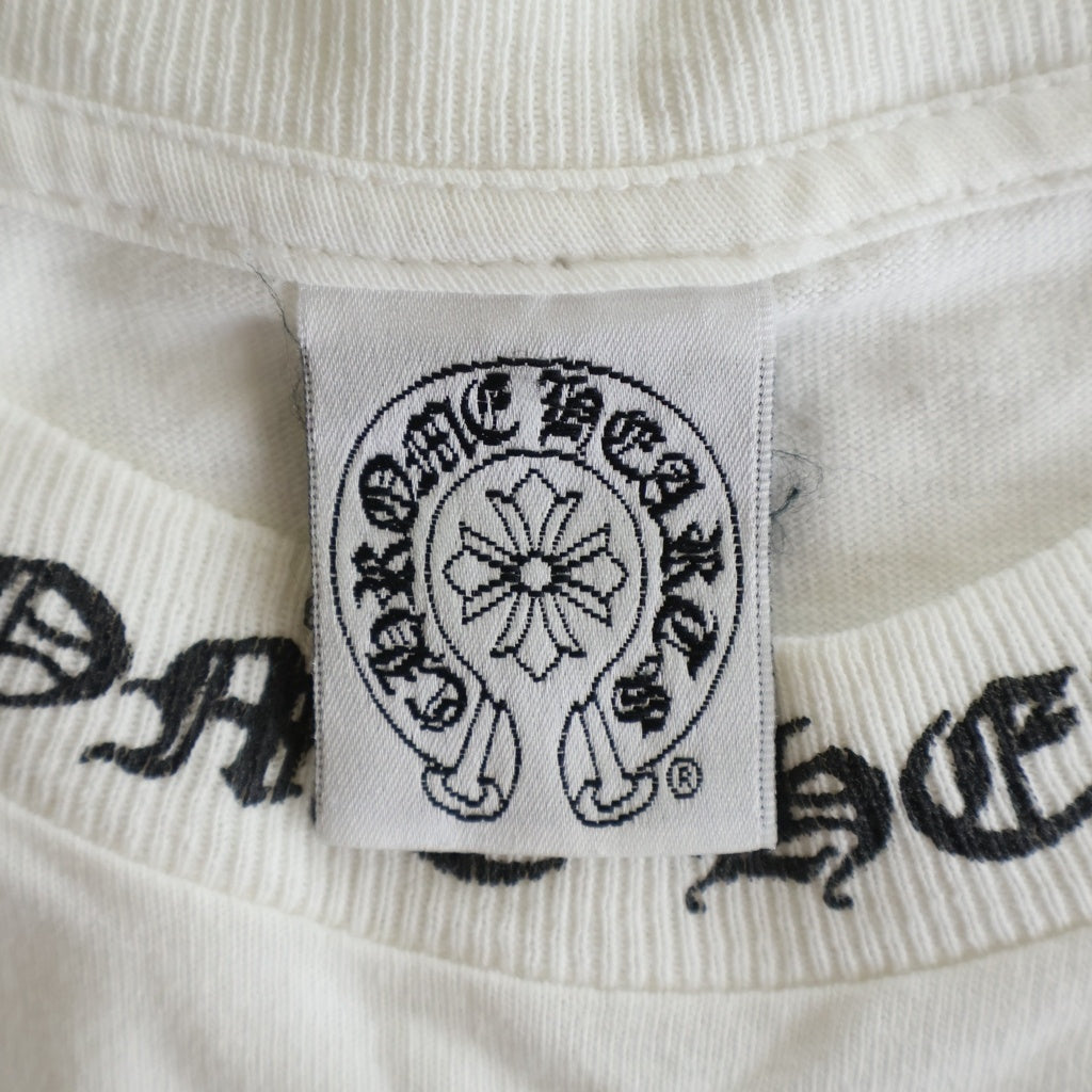 CHROME HEARTS(クロムハーツ) OLD オールド ネックロゴヴァインダガー バックスクロールラベルプリント半袖Tシャツ カットソー ホワイト