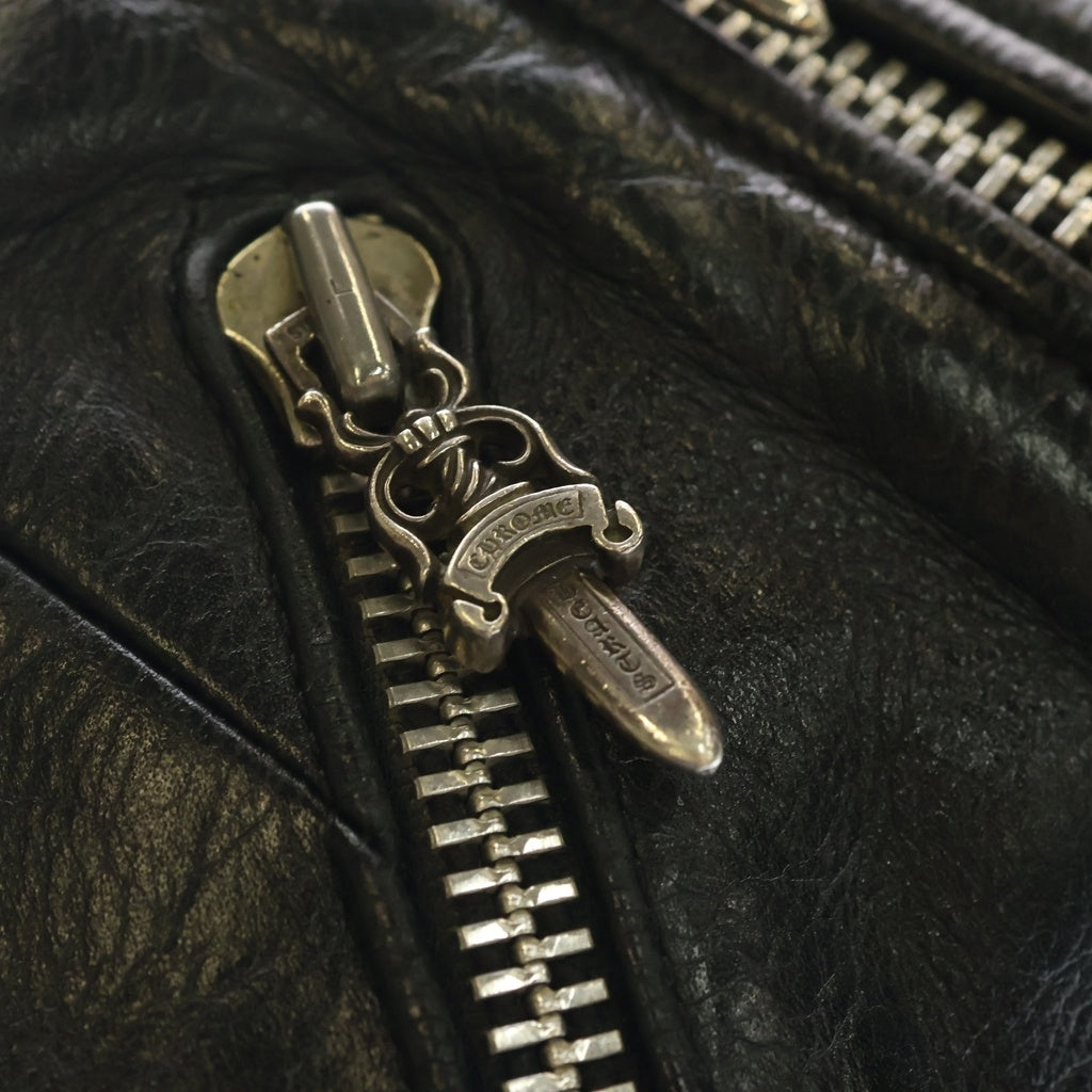 CHROME HEARTS(クロムハーツ) JJ DEAN LG JJディーン ラージ レザーライダーストートバッグ ブラック