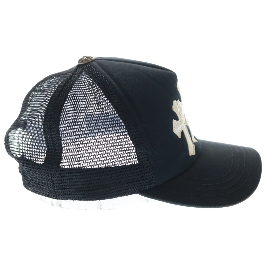 CHROME HEARTS(クロムハーツ) TRUCKER CAP トラッカーキャップ 3セメタリーレザーパッチメッシュキャップ 帽子 ブラック/ホワイト
