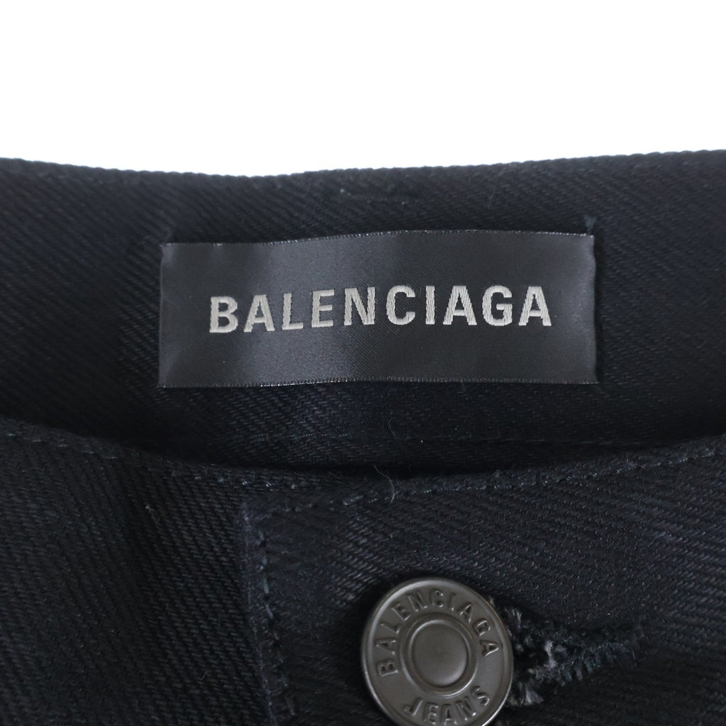 BALENCIAGA(バレンシアガ) 26SS Curved Knee Pants カーブドニーデニムパンツ 857194 TTWA4 ブラック