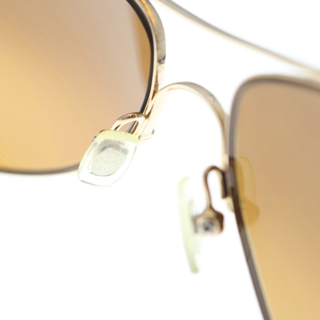 CHROME HEARTS(クロムハーツ) RIOT I CHPLUS レザーフレーム サングラス ゴールド/ブラウン ‐
