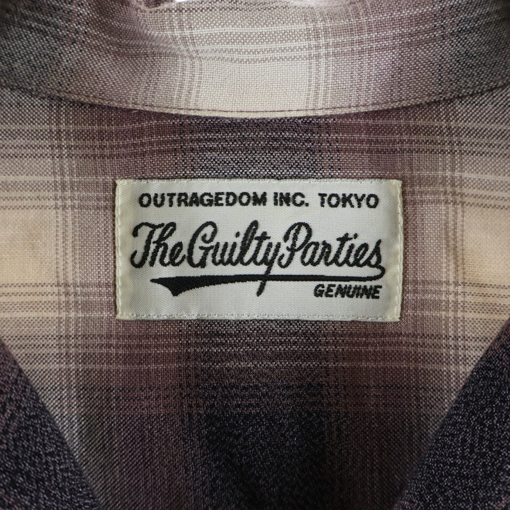 WACKO MARIA(ワコマリア) 24SS OMBRECHECK OPENCOLLOR SHIRT S/S オンブレチェック オープンカラー半袖シャツ ブラウン/ピンク ‐
