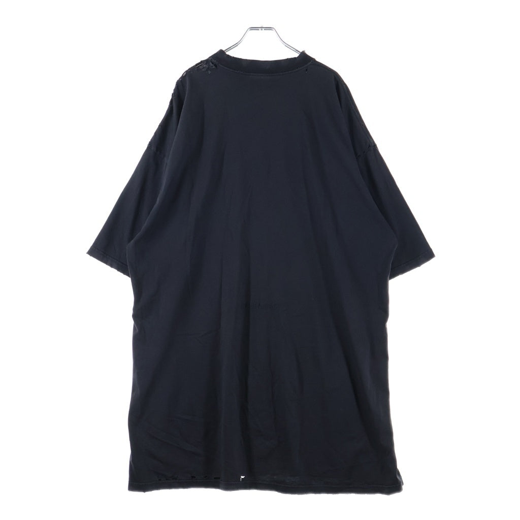BALENCIAGA(バレンシアガ) 24AW PARIS LIBERTY 自由の女神 ヴィンテージ加工オーバーサイズプリント半袖Tシャツ 764235 TQVR9 ブラック