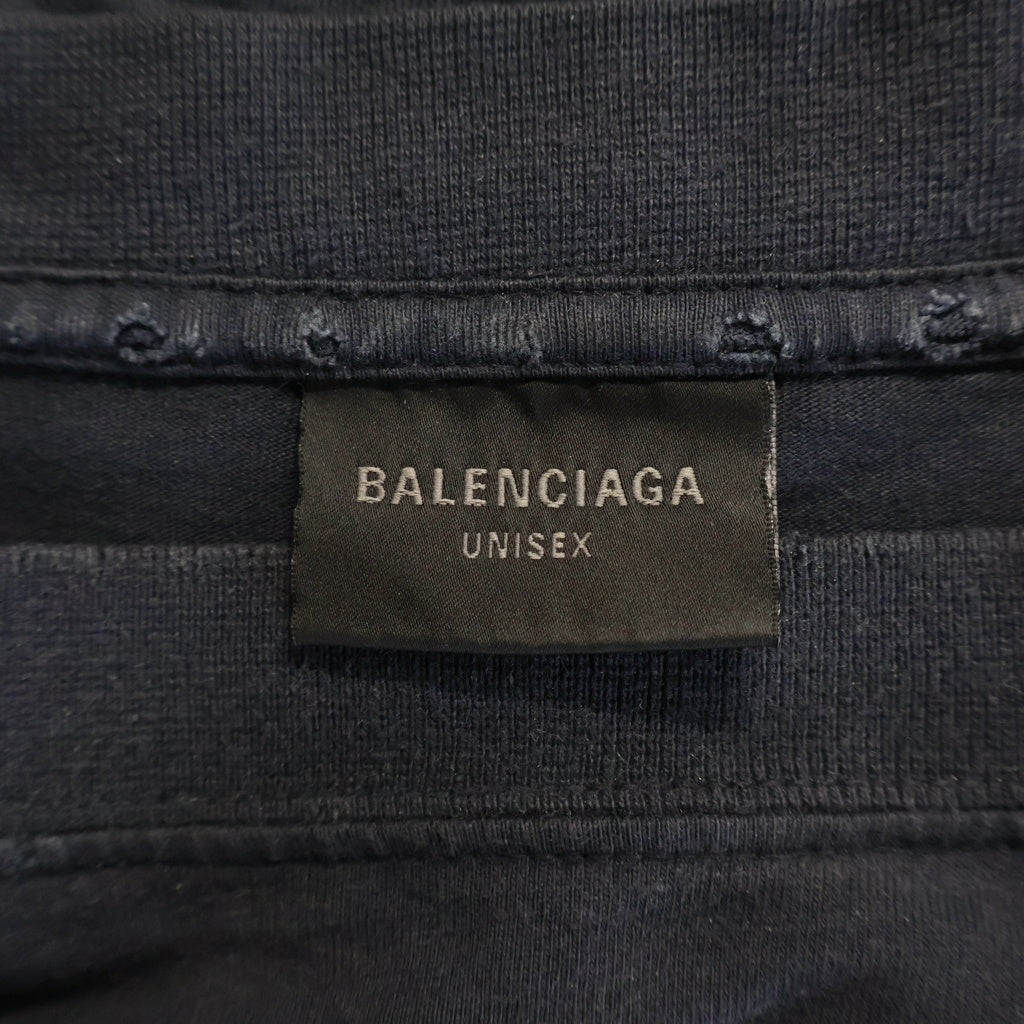 BALENCIAGA(バレンシアガ) 25SS Fashion Designer T-Shirt ヴィンテージラメ加工オーバーサイズプリント半袖Tシャツ 831305 TSVC5 ブラック