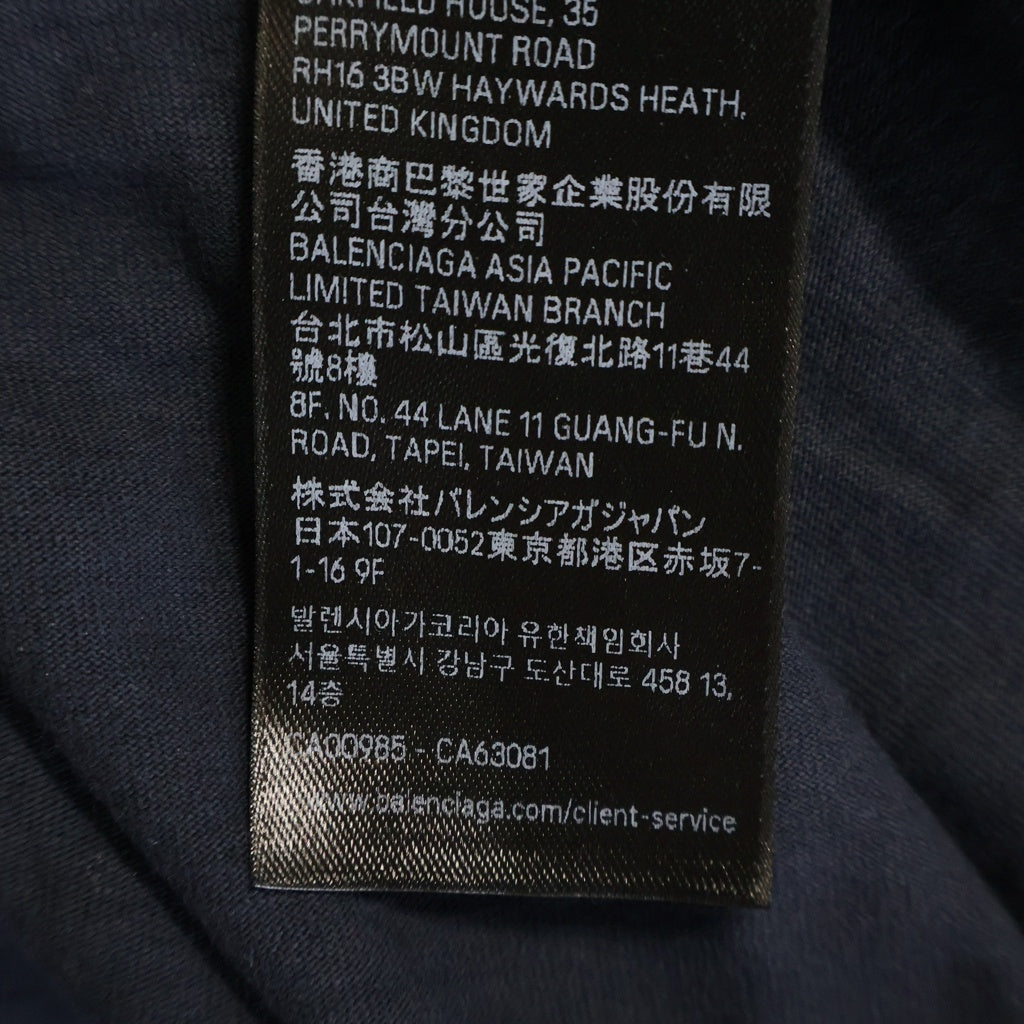 BALENCIAGA(バレンシアガ) 25SS Fashion Designer T-Shirt ヴィンテージラメ加工オーバーサイズプリント半袖Tシャツ 831305 TSVC5 ブラック