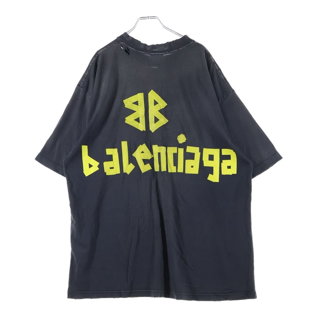 BALENCIAGA(バレンシアガ) 23SS TAPE TYPE TR T-SHIRT テープロゴオーバーサイズ半袖Tシャツ 739784 TOVA9 ブラック