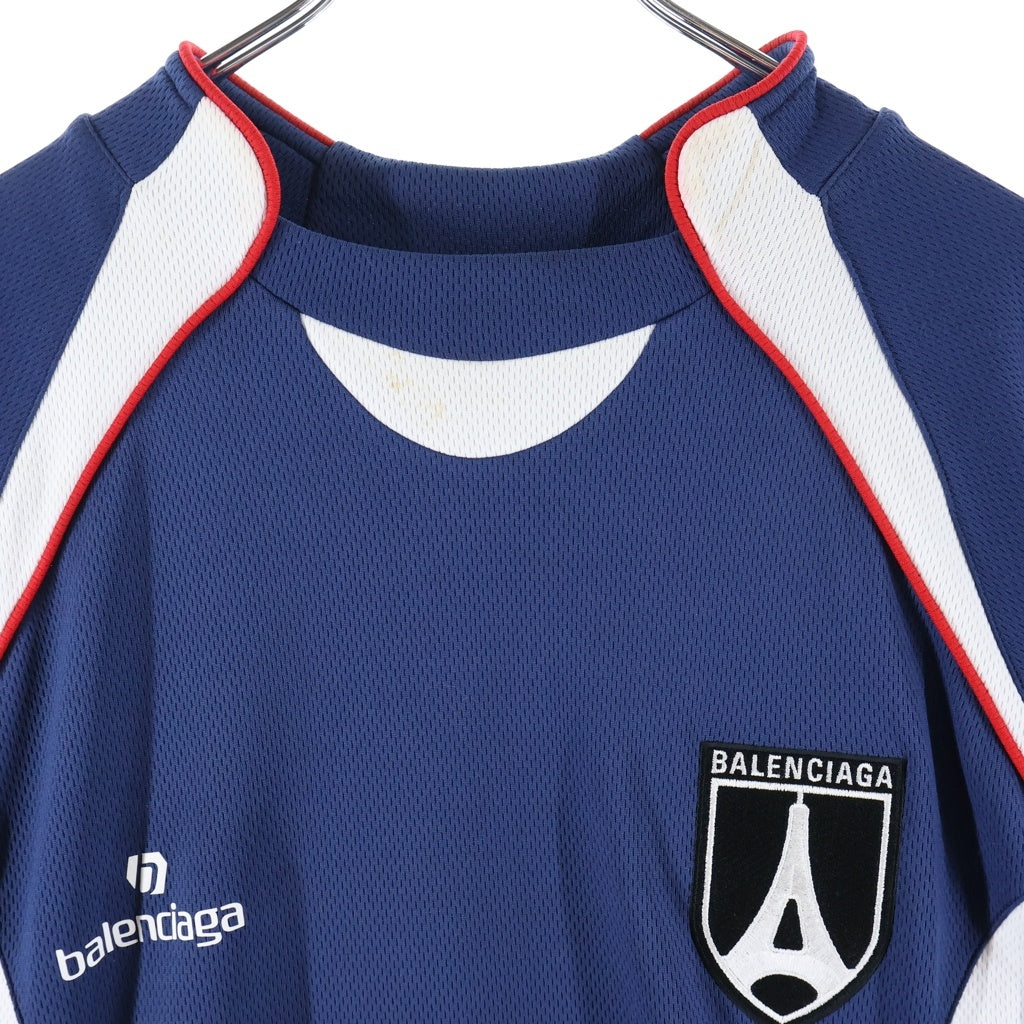 BALENCIAGA(バレンシアガ) 20AW SOCCER T-Shirt サッカーユニフォームロゴ半袖Tシャツ 641664 TJV05 ブルー
