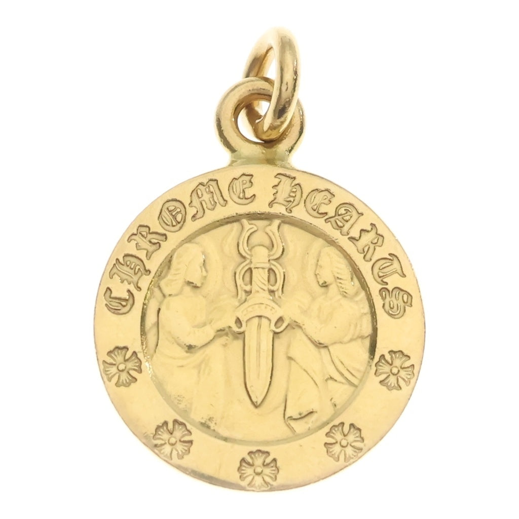 CHROME HEARTS(クロムハーツ) 22K CHRM ANGL MDL V2 エンジェルメダルチャーム ネックレストップ ゴールド