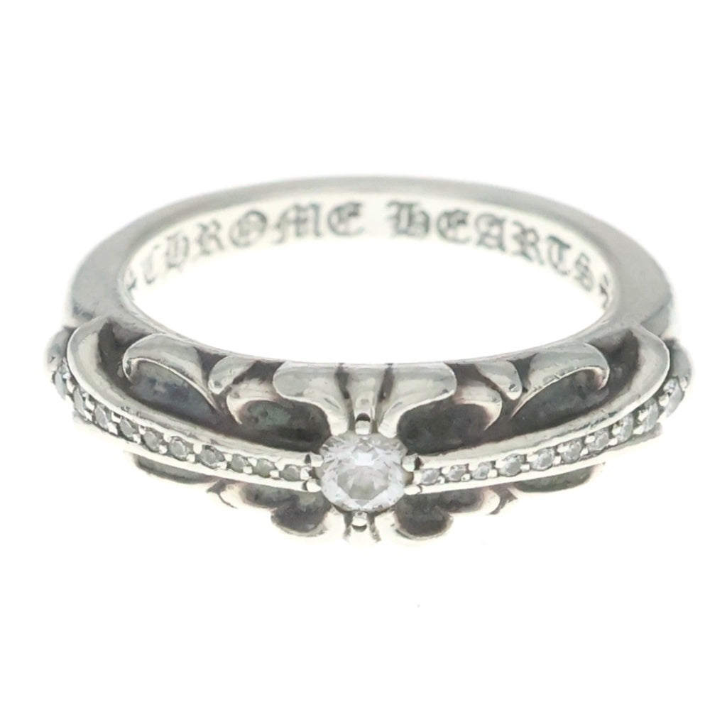 CHROME HEARTS(クロムハーツ) BABY CLSC P D ベイビークラシックフローラルクロス PAVEダイヤ リング シルバー