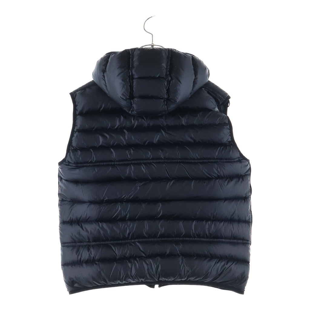 CHROME HEARTS(クロムハーツ) JVP ナイロンレザー切り替えダガージップ リバーシブルフーデッドダウンベスト ブラック