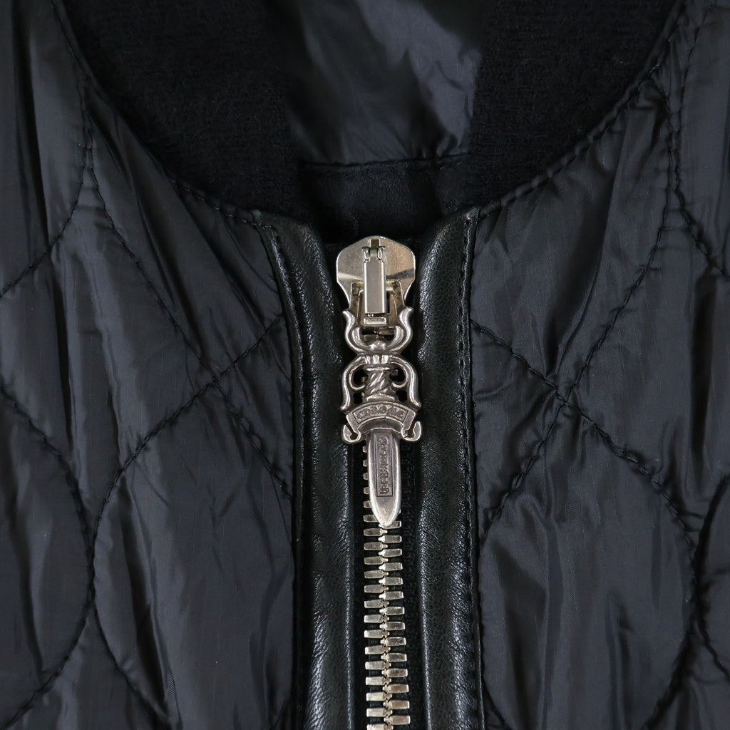 CHROME HEARTS(クロムハーツ) OTTER POP ダガージップ リブカシミヤキルティングナイロンジャケット ブラック