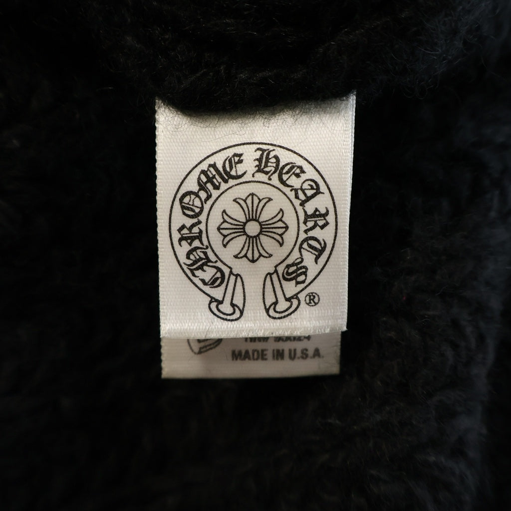 CHROME HEARTS(クロムハーツ) レザーCHプラスパッチ カシミヤ混モヘアロングカーディガン ブラック