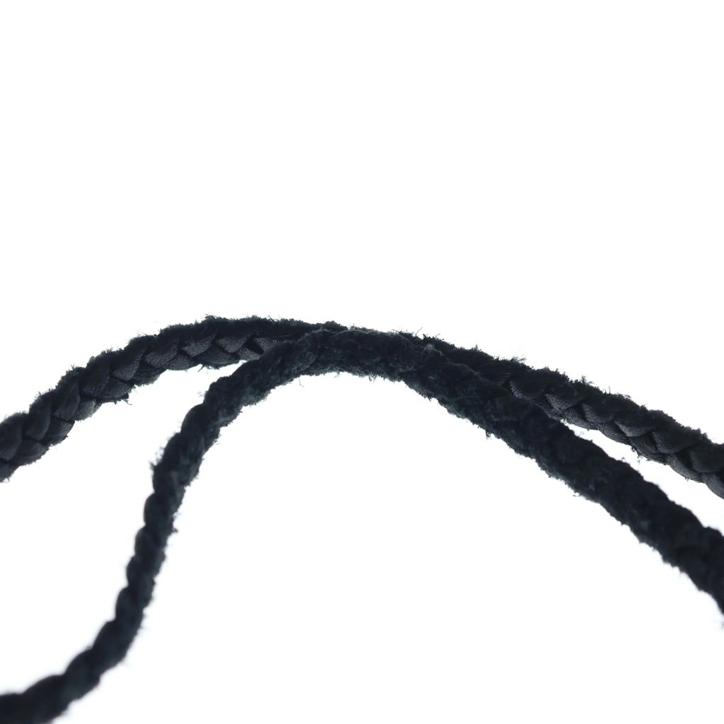CHROME HEARTS(クロムハーツ) LEATHER BRAID スクロール レザーブレード ネックレス ブラック/シルバー