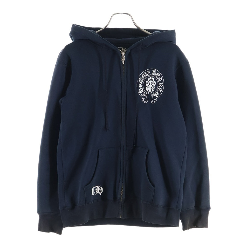 CHROME HEARTS(クロムハーツ) OLD SWTSHRT HD ZIP オールド アメリカンフラッグ 星条旗 裏地サーマルジップアップフーディーパーカー ブラック