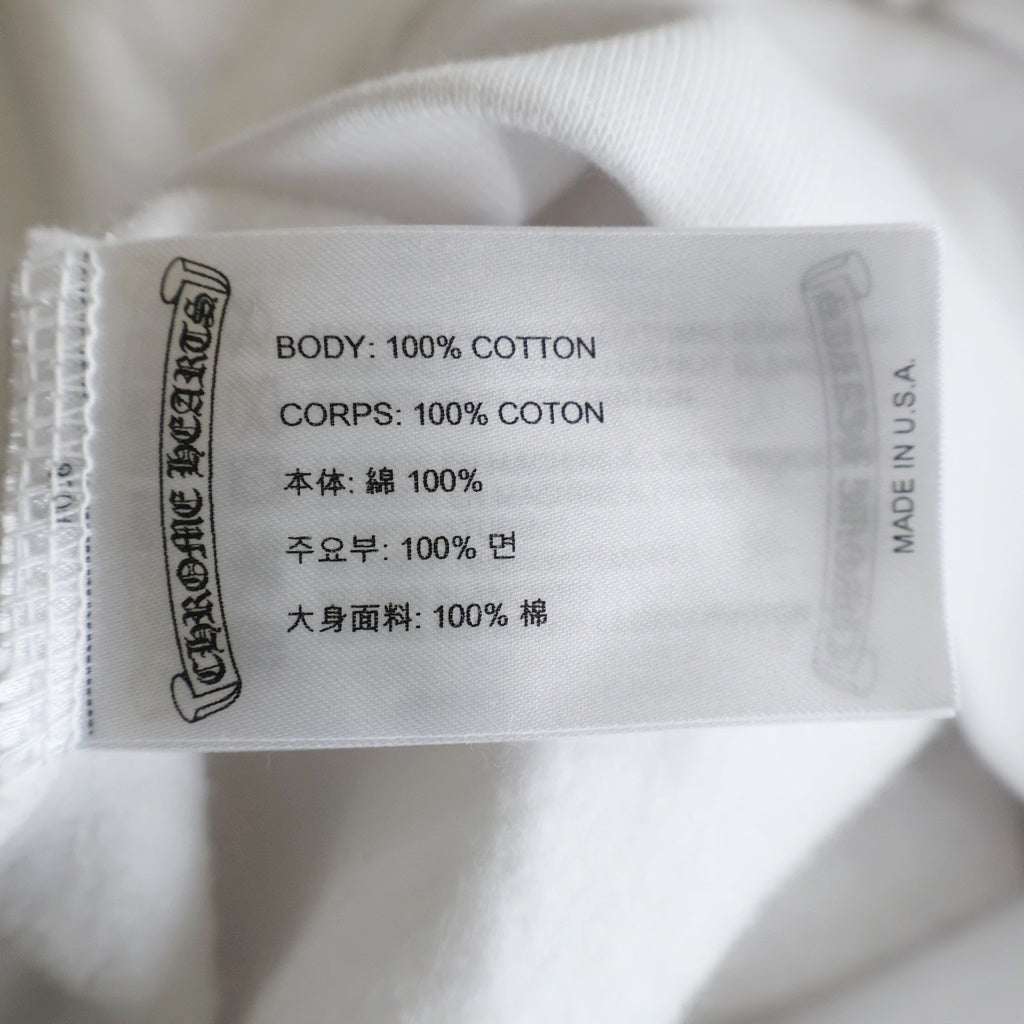 CHROME HEARTS(クロムハーツ) LOVE YOU NECK LOGO SWTSHRT ネックロゴ 袖フローラルプリントクルーネックスウェット ホワイト