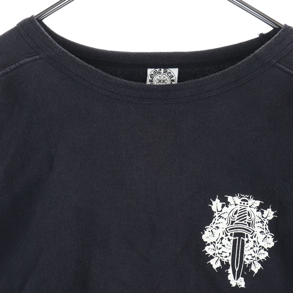 CHROME HEARTS(クロムハーツ) OLD SWTSHRT 袖フローラル クルーネックスウェット ブラック