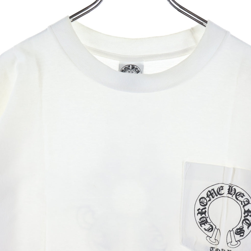 CHROME HEARTS(クロムハーツ) OLD CH T-SHIRT 東京限定 ファックユー バックフローラル フロントホースシュープリント クルーネック 半袖Tシャツ ホワイト