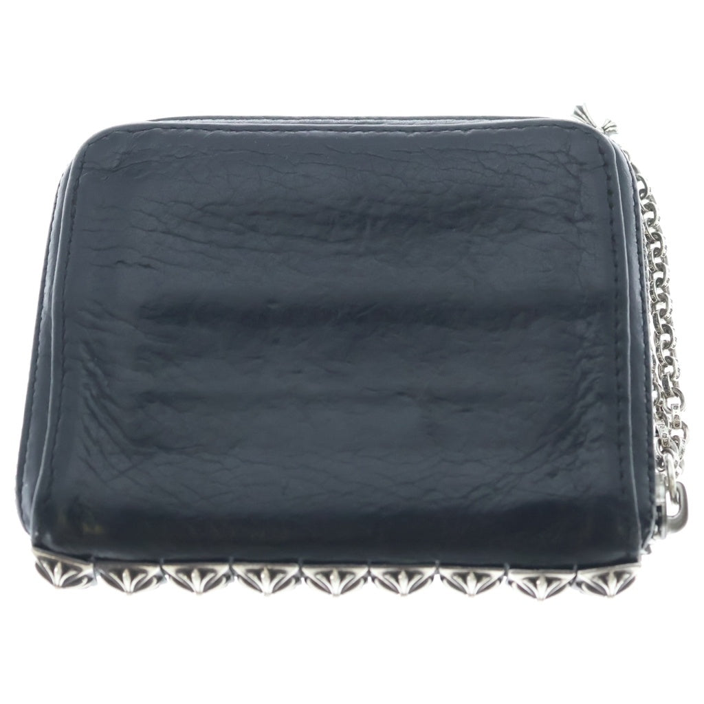 CHROME HEARTS(クロムハーツ) 3 SIDE ZIP 3サイドジップ サイドピラミッドスタッズレザーウォレット 財布 ブラック