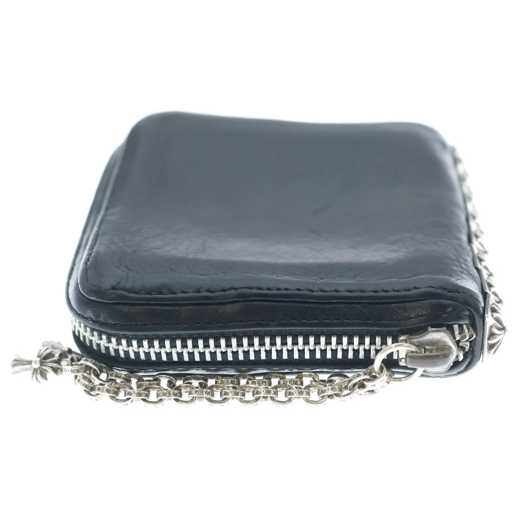 CHROME HEARTS(クロムハーツ) 3 SIDE ZIP 3サイドジップ サイドピラミッドスタッズレザーウォレット 財布 ブラック