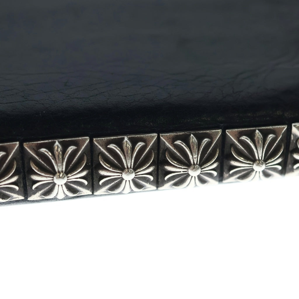 CHROME HEARTS(クロムハーツ) 3 SIDE ZIP 3サイドジップ サイドピラミッドスタッズレザーウォレット 財布 ブラック