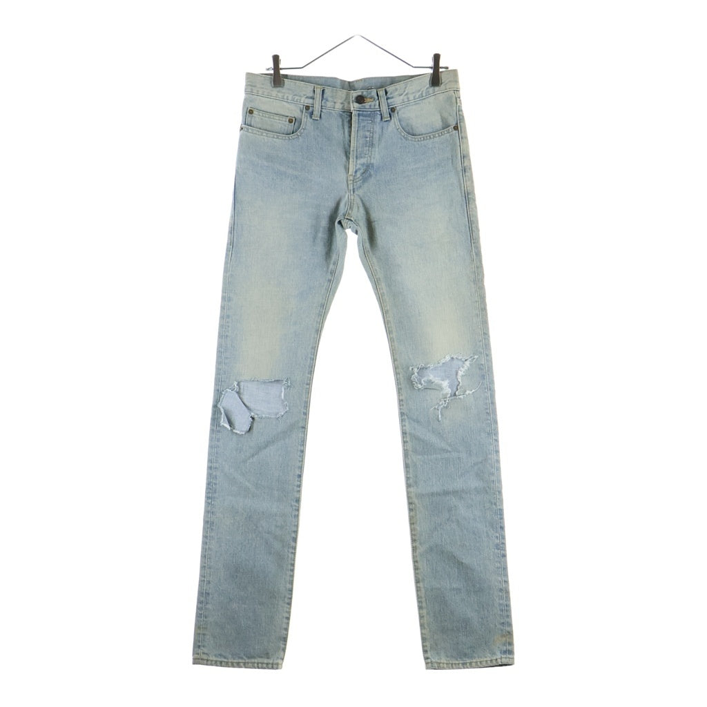 SAINT LAURENT PARIS(サンローランパリ) 13SS D01 M/SL-LW ウォッシュド加工スリムストレートデニムパンツ ブルー 315392 YU068