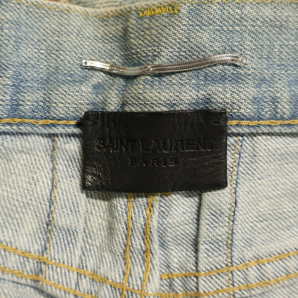 SAINT LAURENT PARIS(サンローランパリ) 13SS D01 M/SL-LW ウォッシュド加工スリムストレートデニムパンツ ブルー 315392 YU068