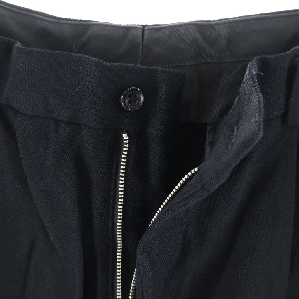 COMME des GARCONS HOMME PLUS(コムデギャルソンオムプリュス) 90s 90AW アーカイブ ヘリンボーンワイドウールスラックスパンツ ブラック PP-05026L AD1990