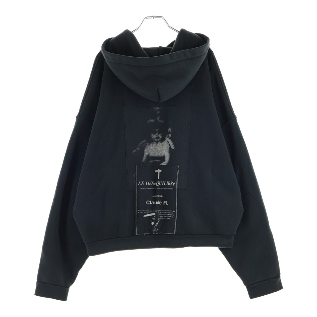ENFANTS RICHES DEPRIMES(アンファンリッシュデプリメ) 25AW RUSSIAN CHORUS ZIP HOODIE ロシアンコーラス オーバサイズジップアップフーディー パーカー ブラック
