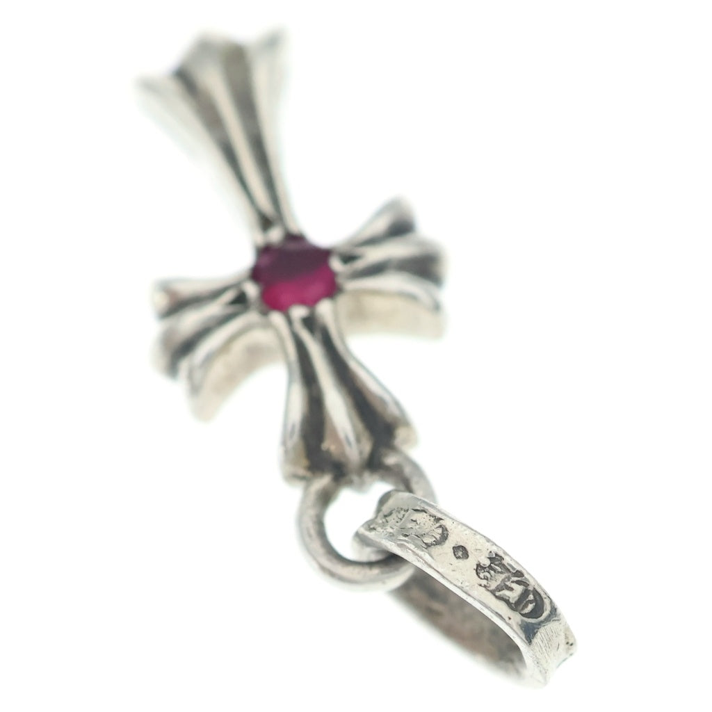 CHROME HEARTS(クロムハーツ) CRS BBYFAT RUBY ベイビーファットクロス 両面1ルビー ペンダントトップ シルバー/レッド