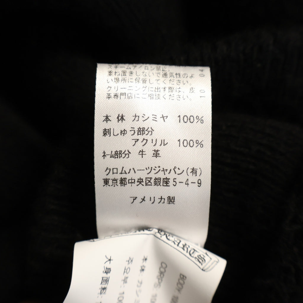 CHROME HEARTS(クロムハーツ) U LIFE SENTENCE 袖フローラル刺繍カシミアプルオーバーフーディーパーカー ブラック