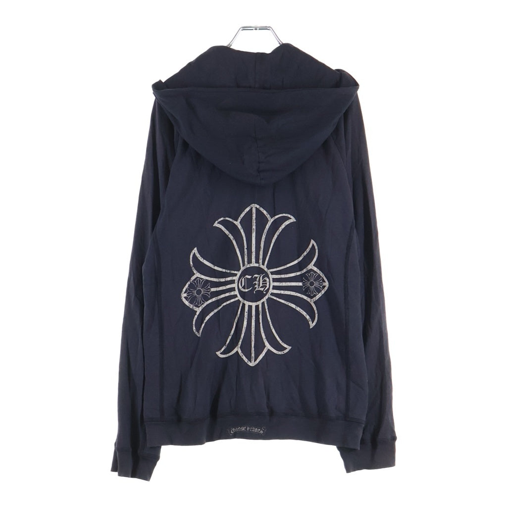 CHROME HEARTS(クロムハーツ) OLD CHプラスプリント ダガージップアップパーカー ラグランスリーブフーディー ブラック