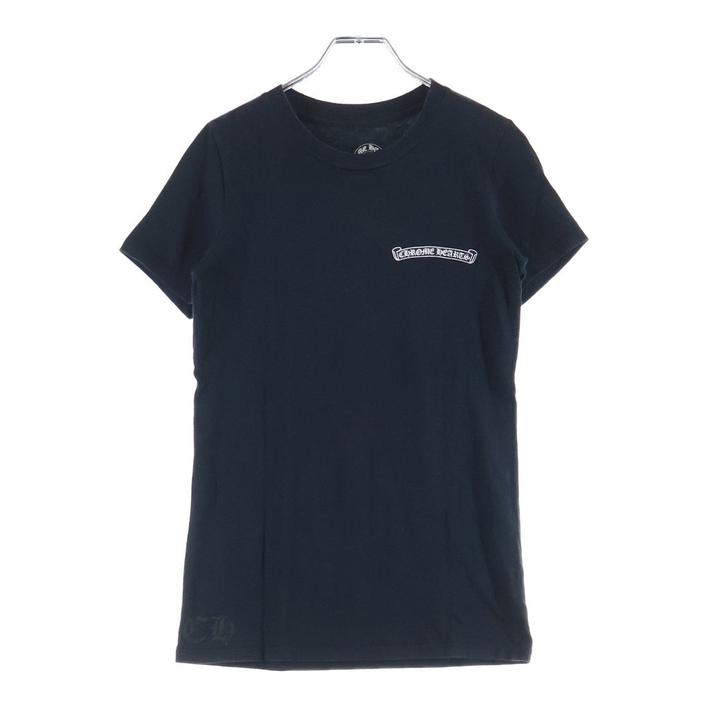 CHROME HEARTS(クロムハーツ) OLD SCROLL LABEL T-SHIRT オールド スクロールラベルプリント クルーネック半袖Tシャツ ブラック レディース