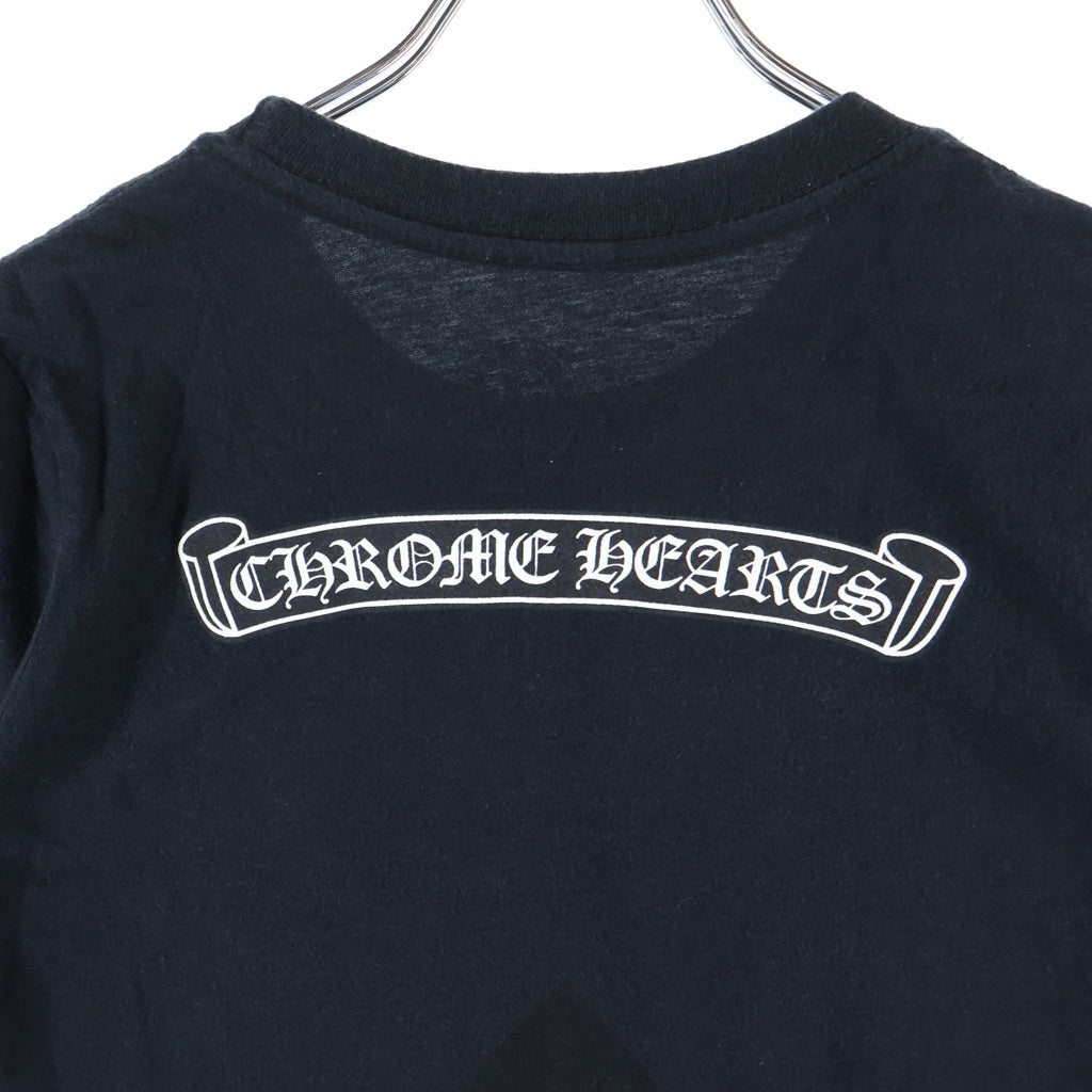 CHROME HEARTS(クロムハーツ) OLD SCROLL LABEL T-SHIRT オールド スクロールラベルプリント クルーネック半袖Tシャツ ブラック レディース