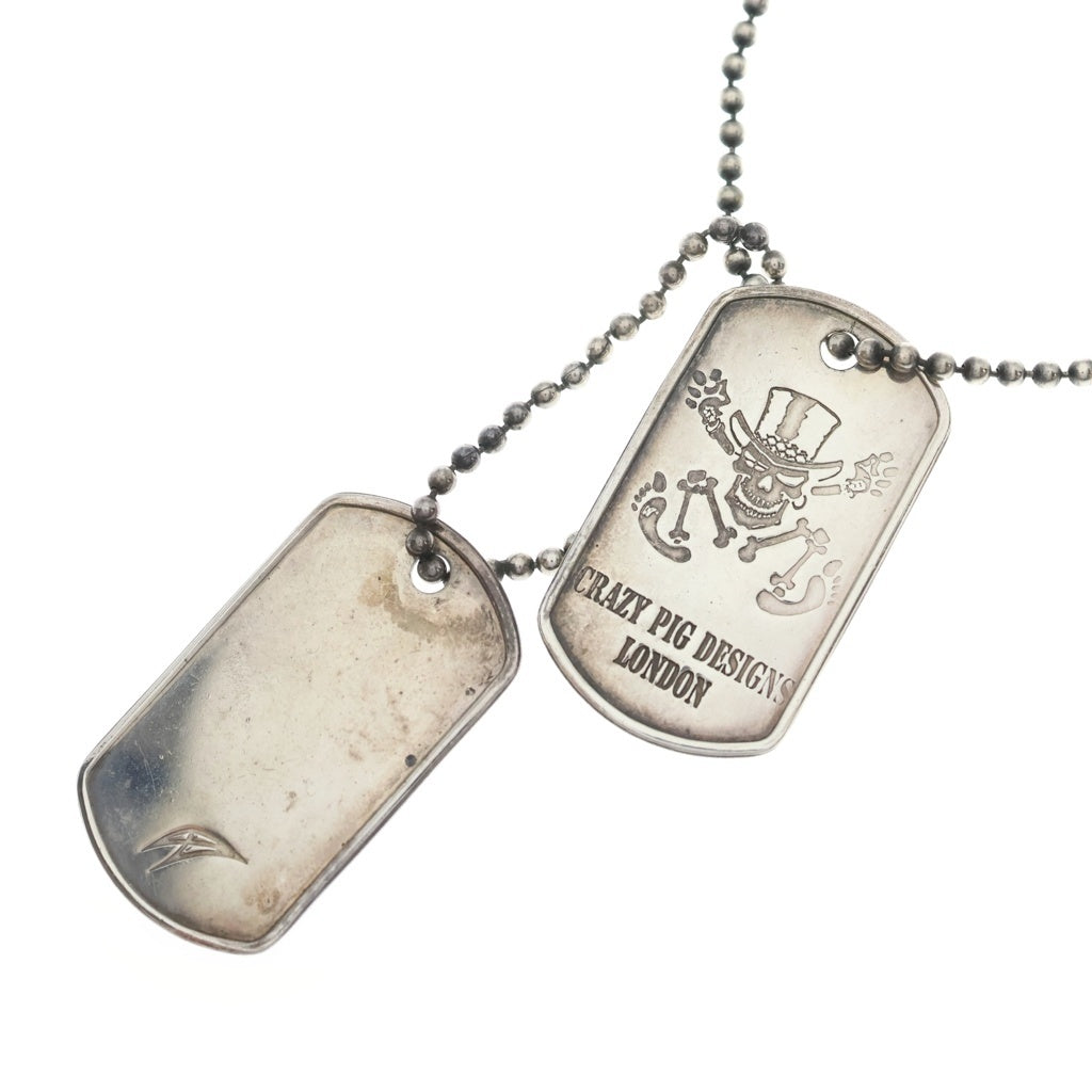 CRAZY PIG(クレイジーピッグ) DOG TAGS ドッグタグ チェーンネックレス シルバー