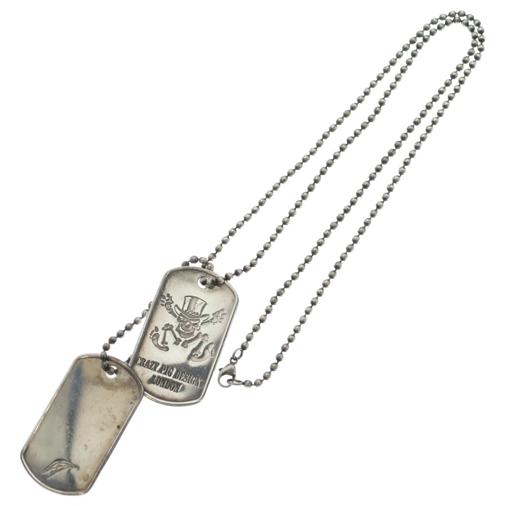 CRAZY PIG(クレイジーピッグ) DOG TAGS ドッグタグ チェーンネックレス シルバー