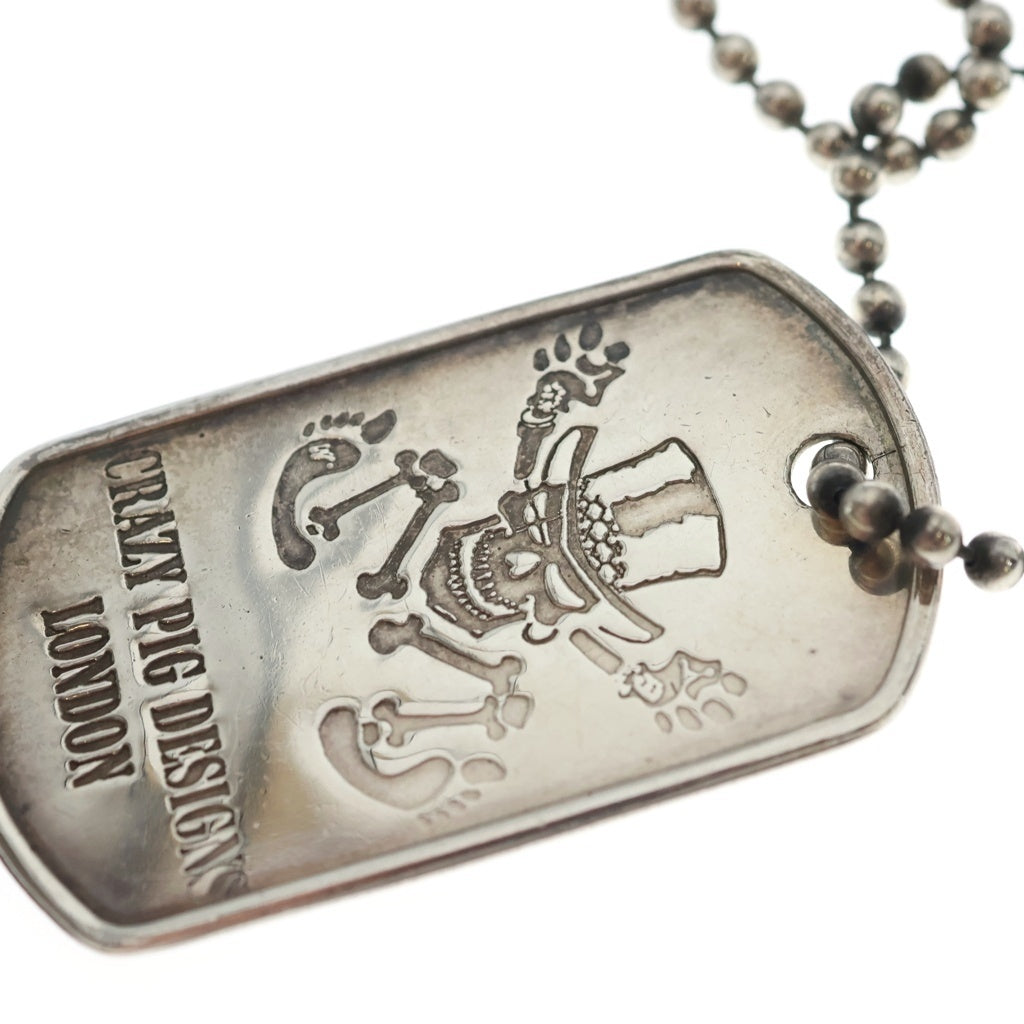 CRAZY PIG(クレイジーピッグ) DOG TAGS ドッグタグ チェーンネックレス シルバー