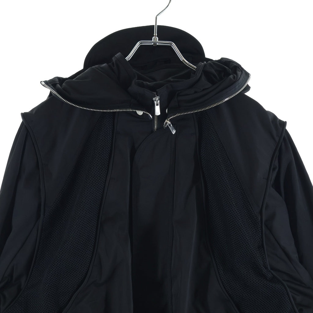 FFFPOSTALSERVICE(トリプルエフポスタルサービス) 26SS Parachute Hooded Wired Jacket パラシュートフーデッドワイヤージャケット FFFPSSS2606 ブラック