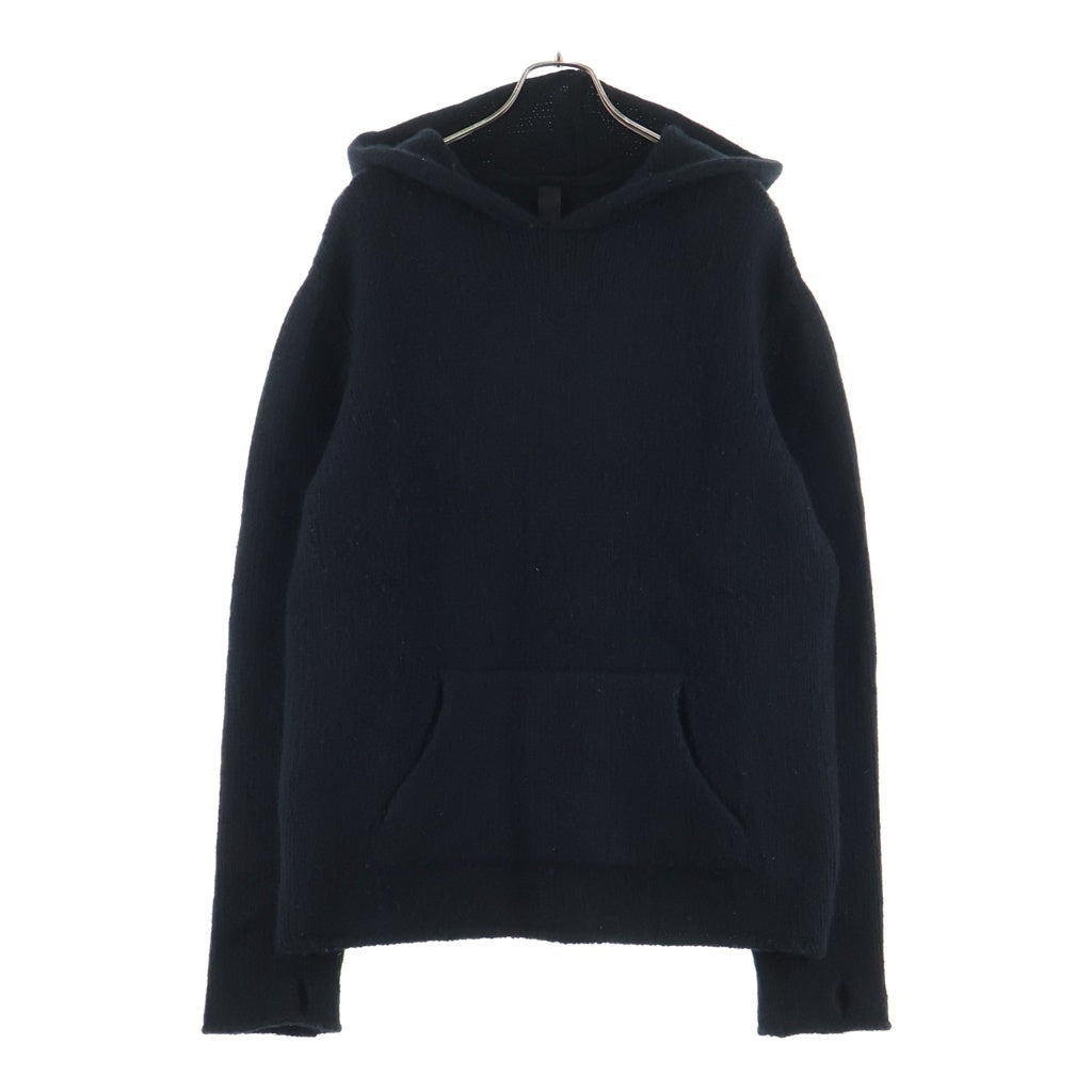 CHROME HEARTS(クロムハーツ) フードクロスパッチ バックCHクロスジャガードカシミヤニットセーター パーカー ブラック