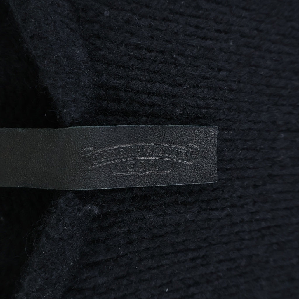 CHROME HEARTS(クロムハーツ) フードクロスパッチ バックCHクロスジャガードカシミヤニットセーター パーカー ブラック