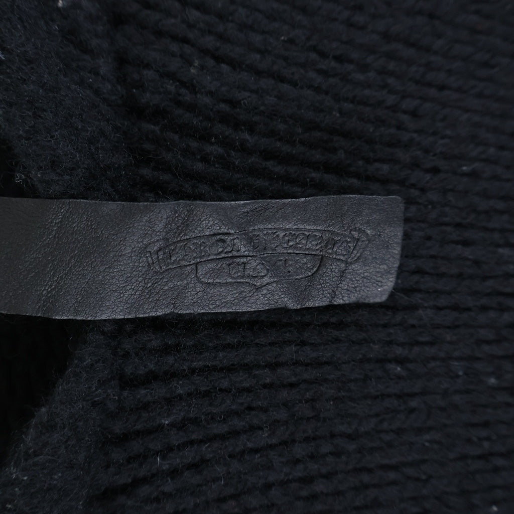 CHROME HEARTS(クロムハーツ) フードクロスパッチ バックCHクロスジャガードカシミヤニットセーター パーカー ブラック